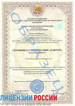 Образец сертификата соответствия аудитора №ST.RU.EXP.00006191-3 Комсомольск-на-Амуре Сертификат ISO 50001